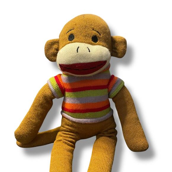 Dan Dee Plush Sock Monkey Stuffed Animal Shower Stripe Nursery Shower Gift 19" - Picture 3 of 14